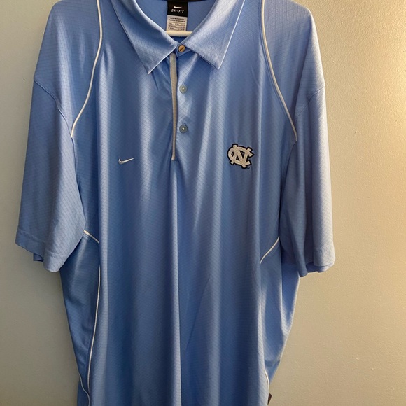 Nike UNC Tar Heels Polo Shirt Men’s XXL – Light Blue Dri-Fit - Picture 1 of 9
